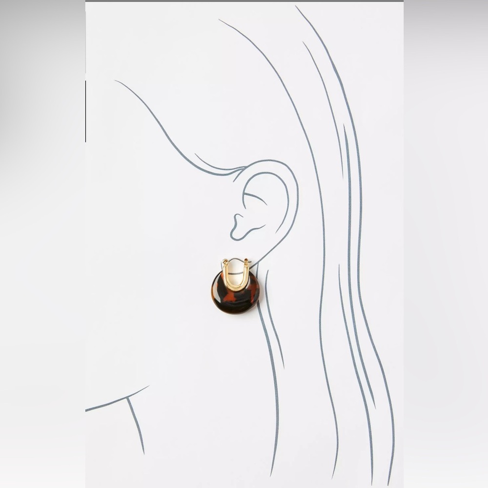 LOFT Tortoise Shell Earrings NWT - Picture 4 of 5